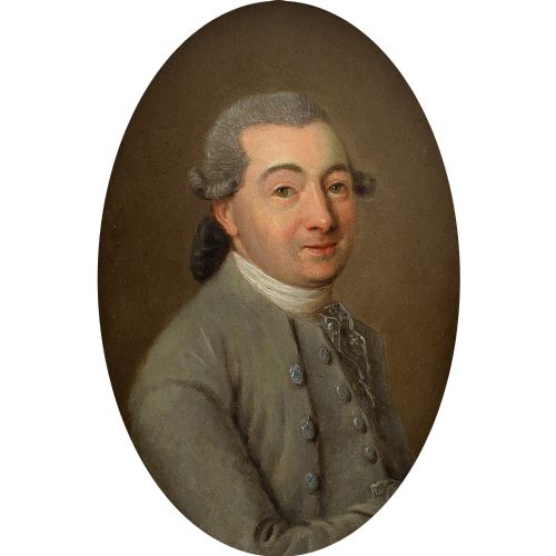 18THCENTURY DANISH SCHOOL MINIATURE PORTRAIT OF A GENTLEMAN ANTIQUE OIL PAINTING - ADDITIONAL PHOTO 4