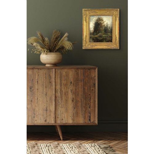 fig 2. Karl Peter Burnitz, Woodland View With Pond - Antique Oil Painting
