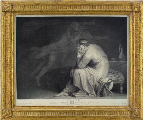 Johan Frederik Clemens After Nicolai Abraham Abildgaard, Socrates - Antique Engraving