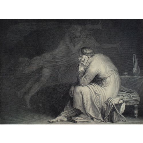 fig 2. Johan Frederik Clemens After Nicolai Abraham Abildgaard, Socrates - Antique Engraving 