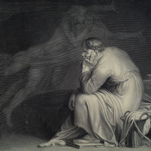 fig 3. Johan Frederik Clemens After Nicolai Abraham Abildgaard, Socrates - Antique Engraving 