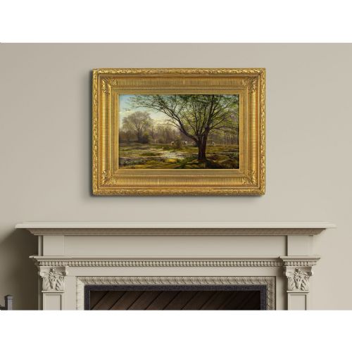 CHRISTIAN ZACHO SPRING FOREST OF FONTAINEBLEAU MARE AUX FES ANTIQUE OIL PAINTING - ADDITIONAL PHOTO 2
