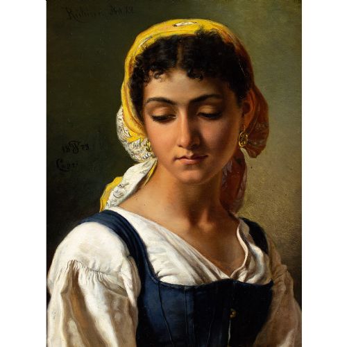 fig 1. Wenzel Tornøe, Rubina From Capri - Antique Oil Painting 
