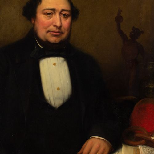 THORNTON RIPPINGILLE PORTRAIT OF THE INVENTOR THOMAS DUNN LARGE ANTIQUE OIL PAINTING - ADDITIONAL PHOTO 8