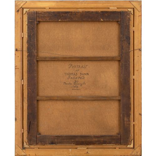 THORNTON RIPPINGILLE PORTRAIT OF THE INVENTOR THOMAS DUNN LARGE ANTIQUE OIL PAINTING - ADDITIONAL PHOTO 9