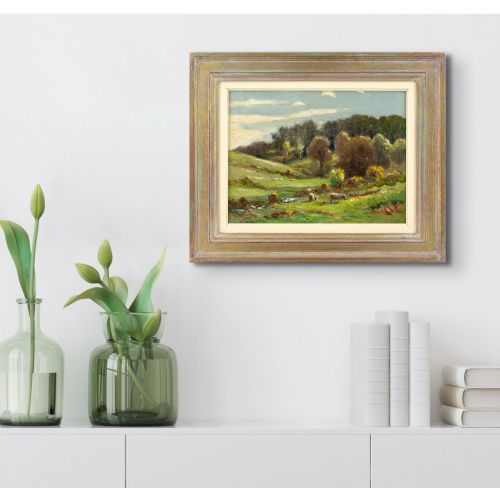 fig 2. Ernest Higgins Rigg, Summer Landscape With Grazing Sheep - Oil Painting 