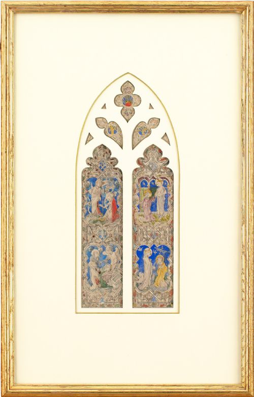 Hardman & Co. Stained Glass Window Design, Minchinhampton Church - Antique Watercolour