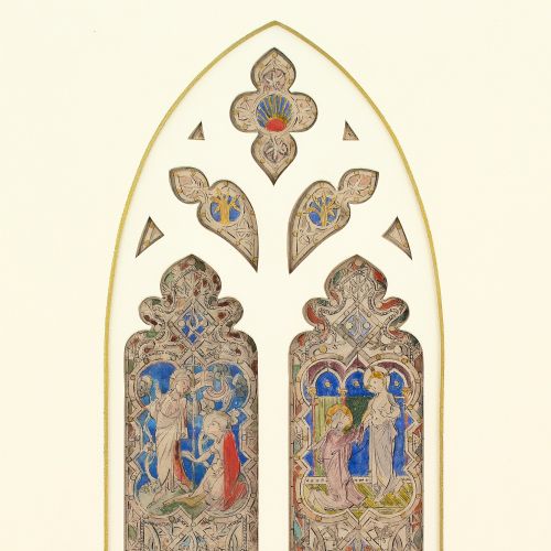 fig 2. Hardman & Co. Stained Glass Window Design, Minchinhampton Church - Antique Watercolour