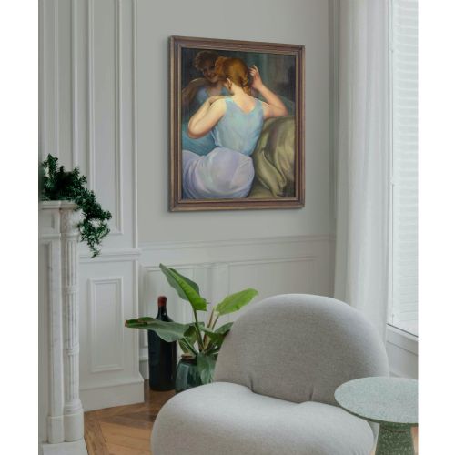 fig 2. César Fernández Ardavín, Portrait Of A Girl Before A Mirror - Oil Painting