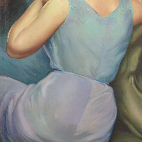 fig 3. César Fernández Ardavín, Portrait Of A Girl Before A Mirror - Oil Painting