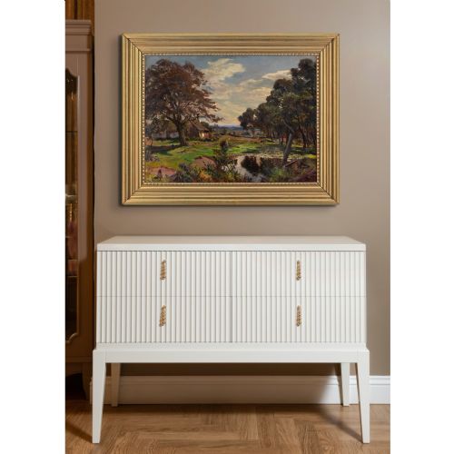 fig 2. Viggo Pedersen, The Old Farm Road - Antique Oil Painting