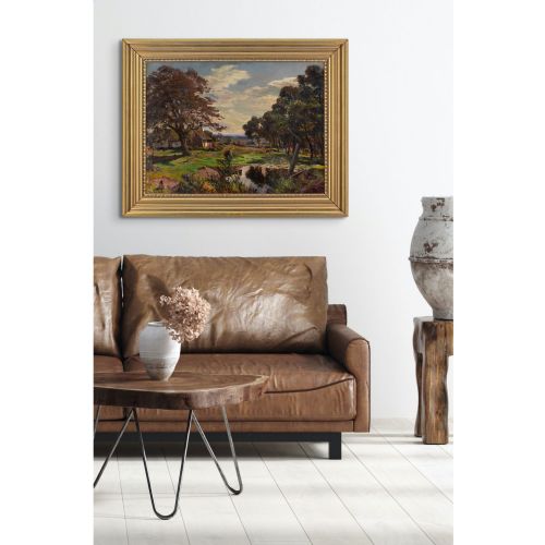 fig 3. Viggo Pedersen, The Old Farm Road - Antique Oil Painting
