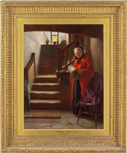 James Hayllar Rba, Sunday Go-to-meeting Togs - Antique Oil Painting
