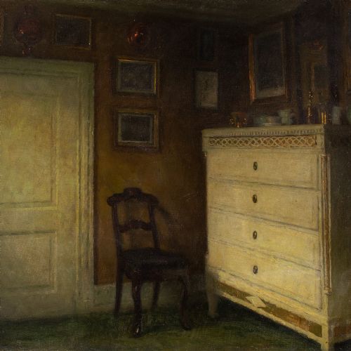 BERTEL HANSENSVANEKE INTERIOR OIL PAINTING - ADDITIONAL PHOTO 5