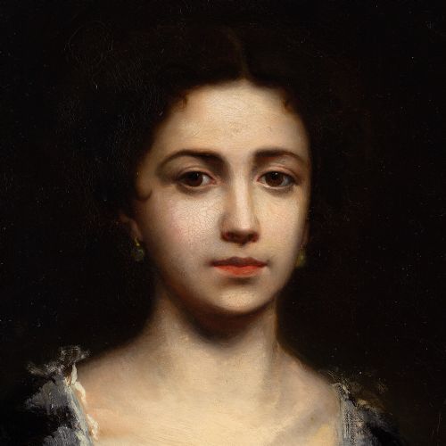fig 2. Early 20th-Century German School, Portrait Of A Lady - Antique Oil Painting