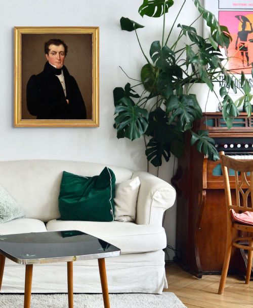 19THCENTURY ENGLISH SCHOOL PORTRAIT OF A GENTLEMAN ANTIQUE OIL PAINTING - ADDITIONAL PHOTO 3