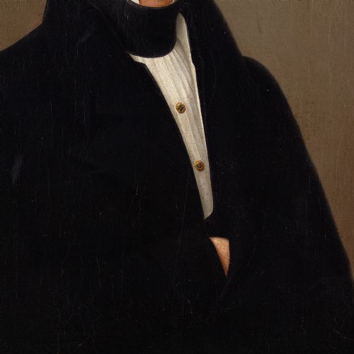 19THCENTURY ENGLISH SCHOOL PORTRAIT OF A GENTLEMAN ANTIQUE OIL PAINTING - ADDITIONAL PHOTO 4