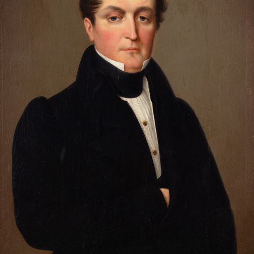 19THCENTURY ENGLISH SCHOOL PORTRAIT OF A GENTLEMAN ANTIQUE OIL PAINTING - ADDITIONAL PHOTO 7