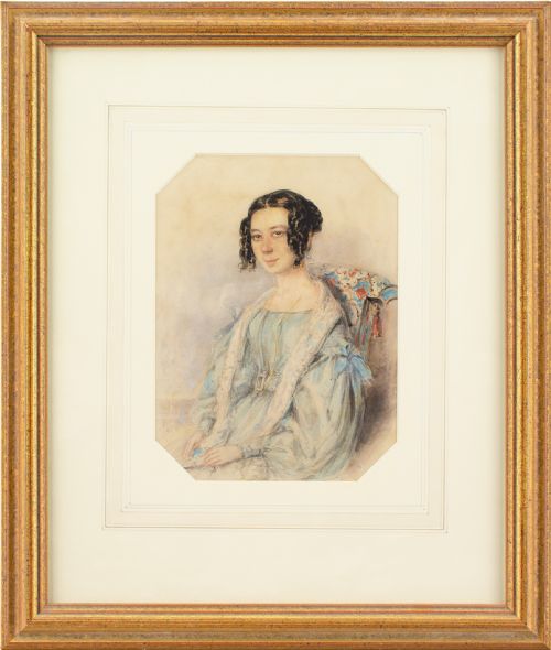 Alfred Edward Chalon Ra, Portrait of a Lady - Antique Watercolour