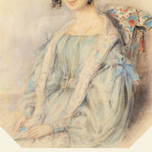 fig 4. Alfred Edward Chalon RA, Portrait Of A Lady - Antique Watercolour