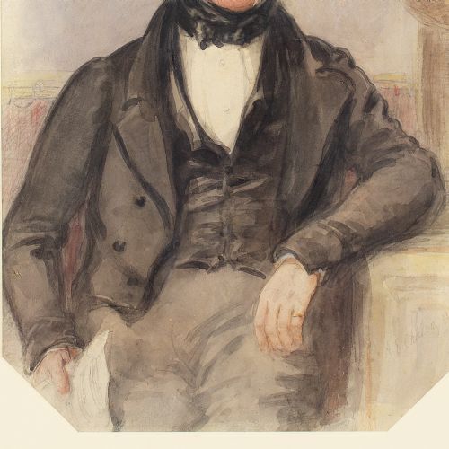 ALFRED EDWARD CHALON RA PORTRAIT OF A GENTLEMAN - ADDITIONAL PHOTO 2