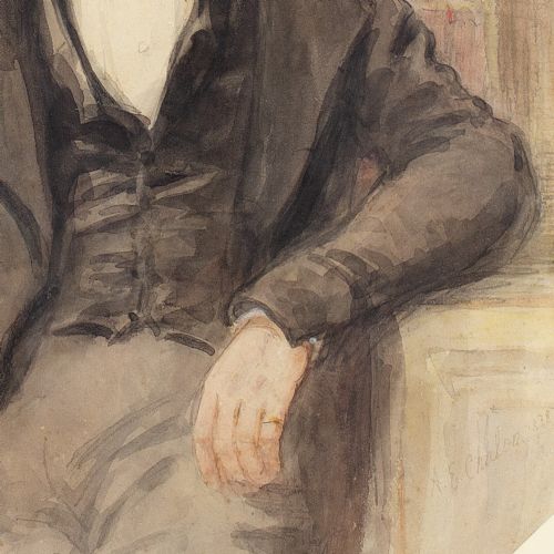 ALFRED EDWARD CHALON RA PORTRAIT OF A GENTLEMAN - ADDITIONAL PHOTO 7