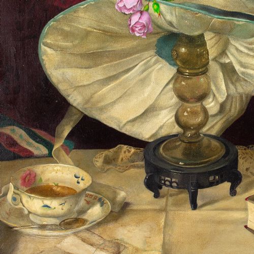 HARRY KEAY DOROTHEAS BONNET OIL PAINTING - ADDITIONAL PHOTO 6