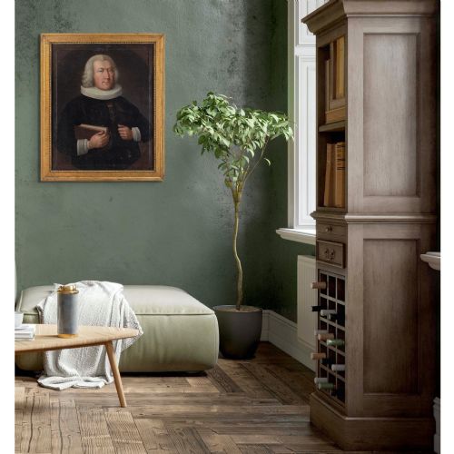 MID18THCENTURY DANISH SCHOOL PORTRAIT OF A BISHOP ANTIQUE OIL PAINTING - ADDITIONAL PHOTO 2