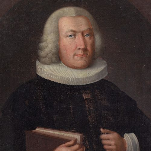 MID18THCENTURY DANISH SCHOOL PORTRAIT OF A BISHOP ANTIQUE OIL PAINTING - ADDITIONAL PHOTO 3