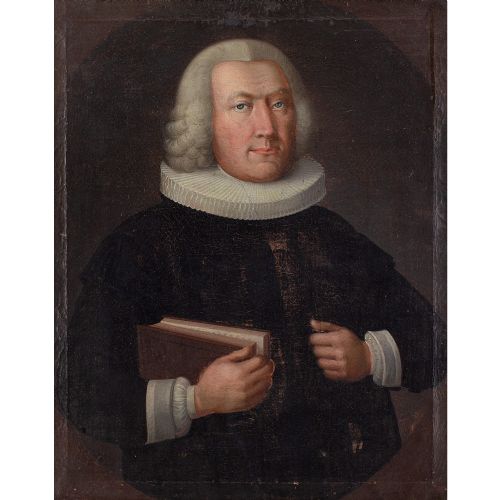 MID18THCENTURY DANISH SCHOOL PORTRAIT OF A BISHOP ANTIQUE OIL PAINTING - ADDITIONAL PHOTO 4