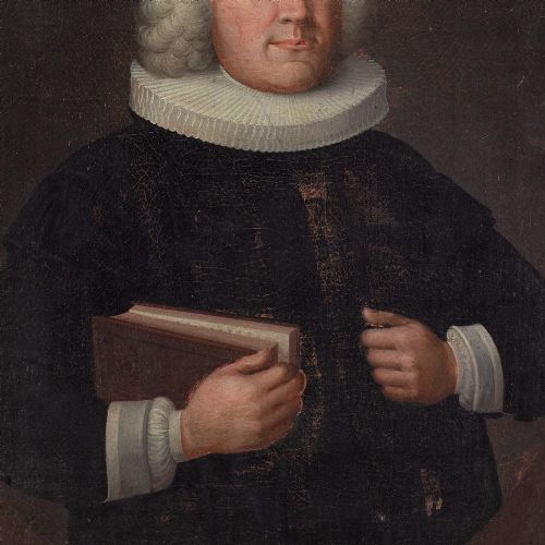 MID18THCENTURY DANISH SCHOOL PORTRAIT OF A BISHOP ANTIQUE OIL PAINTING - ADDITIONAL PHOTO 5
