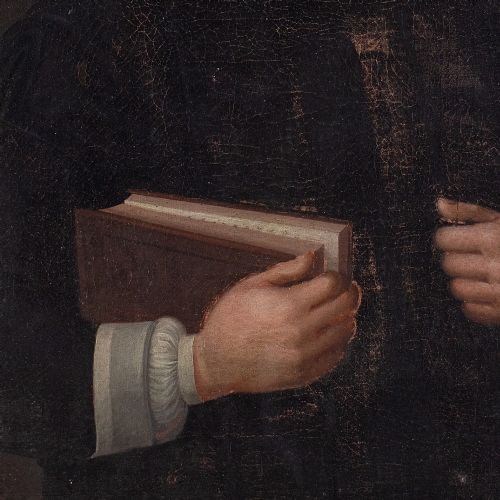 MID18THCENTURY DANISH SCHOOL PORTRAIT OF A BISHOP ANTIQUE OIL PAINTING - ADDITIONAL PHOTO 7