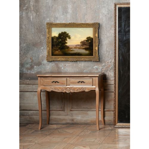 WALTER HEATH WILLIAMS PASTORAL SCENE WITH POND ANTIQUE OIL PAINTING - ADDITIONAL PHOTO 2