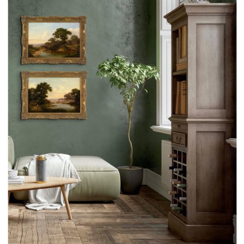 WALTER HEATH WILLIAMS PASTORAL SCENE WITH POND ANTIQUE OIL PAINTING - ADDITIONAL PHOTO 3