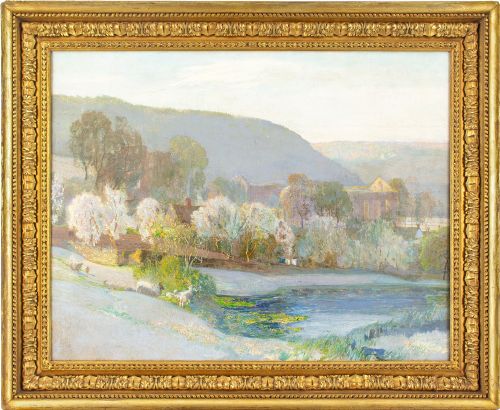 joseph walter west a may frost early morning rievaulx antique oil painting - CATEGORY: ANTIQUE ART - DATED 1920