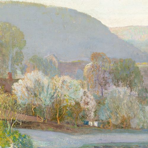 JOSEPH WALTER WEST A MAY FROST EARLY MORNING RIEVAULX ANTIQUE OIL PAINTING - ADDITIONAL PHOTO 7