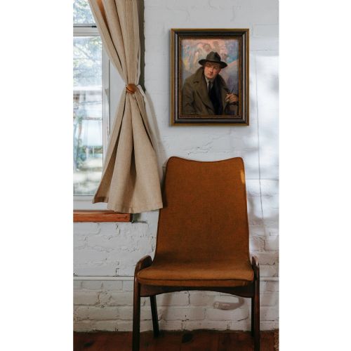HENRI PRIVATLIVEMONT SELFPORTRAIT ANTIQUE OIL PAINTING - ADDITIONAL PHOTO 2