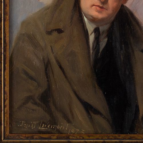 HENRI PRIVATLIVEMONT SELFPORTRAIT ANTIQUE OIL PAINTING - ADDITIONAL PHOTO 7
