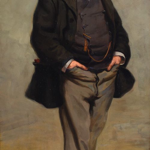fig 3. Benoni Van der Gheynst, Portrait Of A Man In A Bowler Hat - Antique Oil Painting