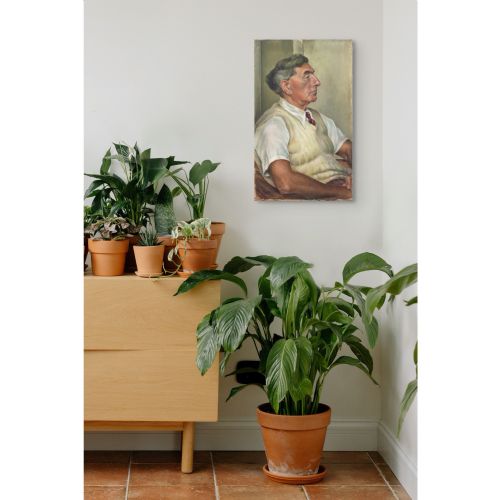 JOHN JG BLUNDELL STUDY OF MAN IN PROFILE ANTIQUE OIL PAINTING - ADDITIONAL PHOTO 2