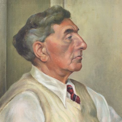 JOHN JG BLUNDELL STUDY OF MAN IN PROFILE ANTIQUE OIL PAINTING - ADDITIONAL PHOTO 4