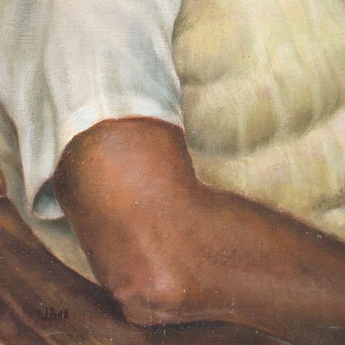 JOHN JG BLUNDELL STUDY OF MAN IN PROFILE ANTIQUE OIL PAINTING - ADDITIONAL PHOTO 6