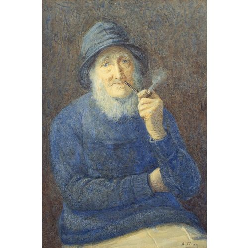 HENRY M TERRY AN OLD SALT ANTIQUE WATERCOLOUR - ADDITIONAL PHOTO 1