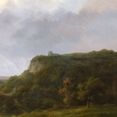 JEANBAPTISTE COENE RIVER LANDSCAPE WITH CATTLE FIGURE ANTIQUE OIL PAINTING - ADDITIONAL PHOTO 6