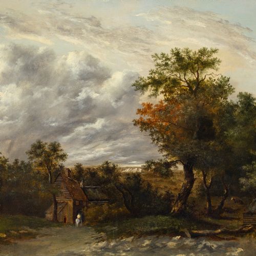 PATRICK NASMYTH LANDSCAPE WITH COTTAGES ANTIQUE OIL PAINTING - ADDITIONAL PHOTO 7