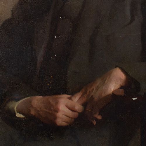 JAMES BELL ANDERSON RSA PORTRAIT OF A SEATED GENTLEMAN ANTIQUE OIL PAINTING - ADDITIONAL PHOTO 6
