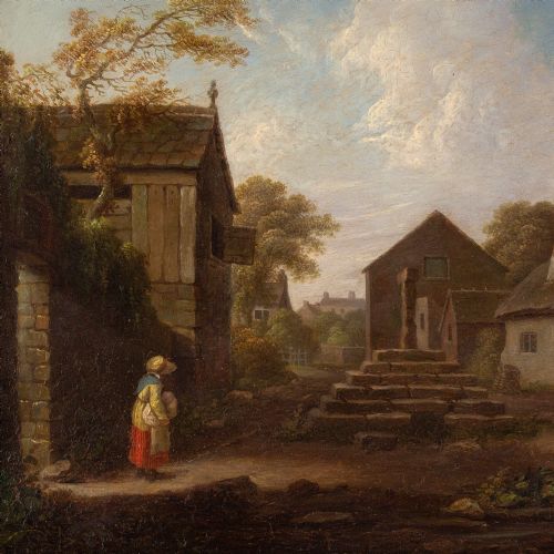 EARLY 19THCENTURY BRITISH SCHOOL OLD EVERTON ANTIQUE OIL PAINTING - ADDITIONAL PHOTO 5