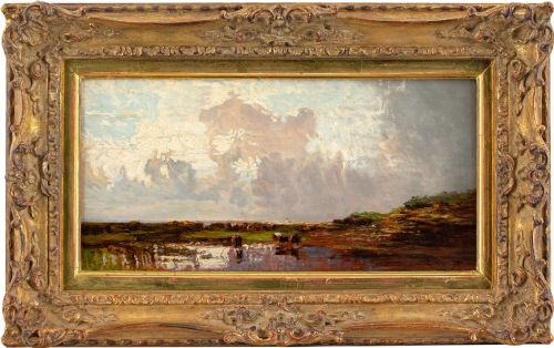 emil von varennesmondasse study of a thunderstorm antique oil painting - CATEGORY: ANTIQUE ART - DATED 1910