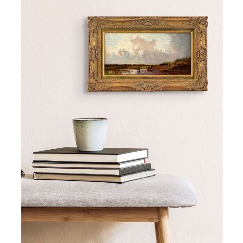 EMIL VON VARENNESMONDASSE STUDY OF A THUNDERSTORM ANTIQUE OIL PAINTING - ADDITIONAL PHOTO 2