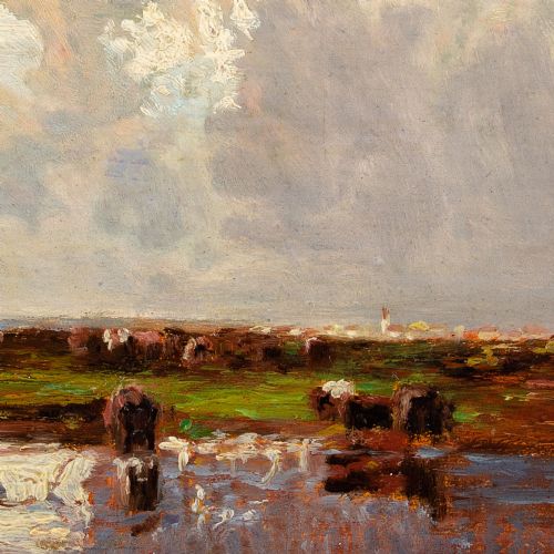 EMIL VON VARENNESMONDASSE STUDY OF A THUNDERSTORM ANTIQUE OIL PAINTING - ADDITIONAL PHOTO 8